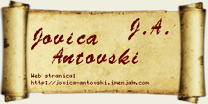 Jovica Antovski vizit kartica